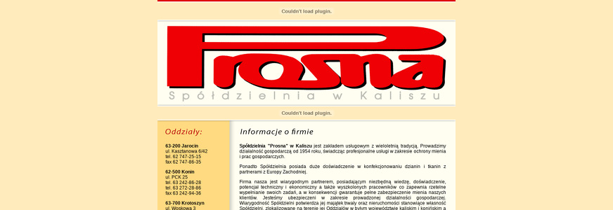 SPÓŁDZIELNIA INWALIDÓW PROSNĄ W KALISZU SKRÓCONA NAZWA: SPÓŁDZIELNIA PROSNĄ W KALISZU